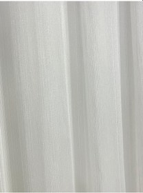 Resim Çizgili Çelik Tül Perde 40 Metre Top Kırık Beyaz 