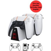 Resim Ps5 Dualsense Kablosuz Oyun Kolu Şarj Standı Çiftli / Hızlı Şarj 1 Adet 