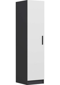Resim Minar Kale 1 Kapaklı Dolap Antrasit - Beyaz 190cm 