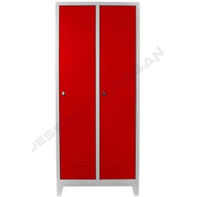 Resim Jessan Ofis 2 li Standart Soyunma Dolabı Gri Kırmızı 