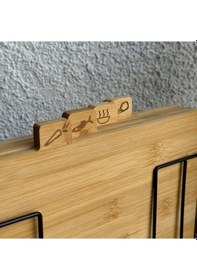 Resim Tantitoni 4'lü, 28x18 Cm, Bambu, Standlı Kesme Tahtası, 4'lü Kesme Tahtası Siyah 