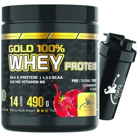 Resim Torq Nutrition Gold Whey Protein Çilek Aromalı 490 Gr 
