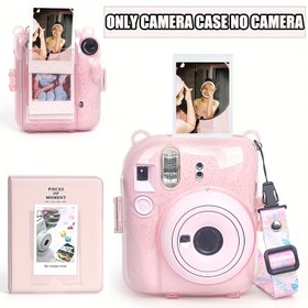 Resim Honesty Yi 1 adet Kamera Çantası Fuji Mini 12 Anında Kamera için - Sert PC Şeffaf Renkli Glitter Koruyucu Kılıf 64 Cebi Mini Fotoğraf Albümü, Kristal Kılıf Arka Fotoğraf Cebi 10 Mini Film Fotoğrafı Tutabilir, Aile ve Arkadaş Tatil Partileri için Mükemmel Hediye, Seyahat Açık Hava Fotoğrafçılığı için Mükemmel Seçim [Not: Sadece Kamera Çantası ve Fotoğraf Albümü, Kamera Yok] 