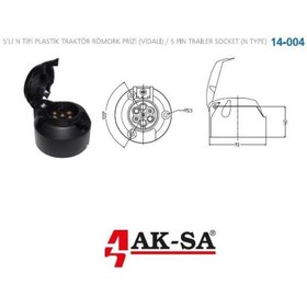 Resim Aksa 5'Lİ N TİPİ PLASTİK TRAKTÖR RÖMORK PRİZİ (VİDALI) 14-004 
