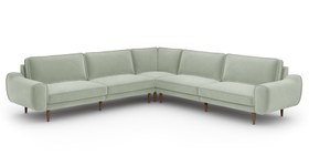 Resim Klem 310 x 310 Köşe Ahşap Ayak - Kadife - Haki / Koyu / Rahat Dolgu 