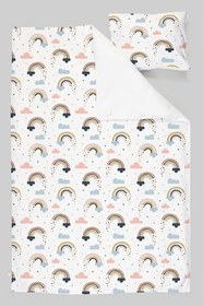 Resim Organik Tek Kişilik Nevresim Takımı (160x220) - Neşeli Bulutlar 160 x 220 