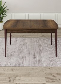 Resim Canisa Concept Ram Serisi, 80x132 Açılabilir Yemek Masası, Barok Ahşap Desen Masa, Kahverengi Ayak 