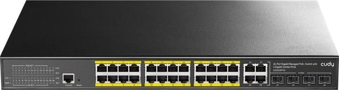 Resim 24port GS2028PS4-300W 4X-SFP Gigabit Full PoE Yönetilebilir Switch Cudy