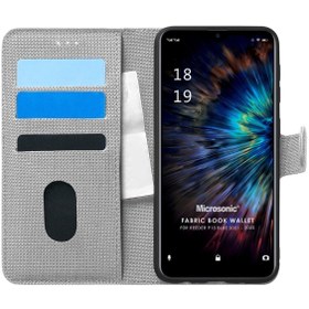 Resim Microsonic Reeder P13 Blue 2021 Kılıf Fabric Book Wallet Gri 