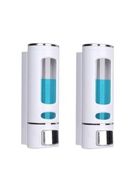 Resim Mainshop 2 Adet Beyaz 400 Ml Duvara Monte Manuel Sabunluk Sıvı Lavabo Sabunluk El Sabunu M-52 Beyaz 