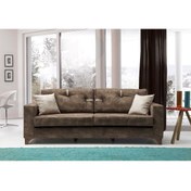 Resim Perla Sofa Konfor Üçlü Kanepe Kahve 