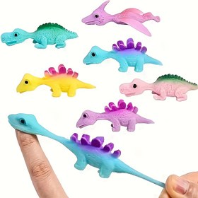 Resim 6/12/18/36 adet Mini Kauçuk Dinozor Parmak Atıştırmalıları - Renkli, Eğlenceli Şakalar, Sınıf Ödülleri, Okul, Doğum Günü ve Paskalya Parti Hediyeleri, Çeşitli Renkler, Açık Mavi, Açık Yeşil, Pembe, Mor, Mavi ve Turuncu, Eğlenceli Parti Hediyeleri | Canlı Parmak Oyuncakları | Dayanıklı Kauçuk Yapı, Dinozor Parti Süslemesi 