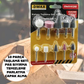 Resim İnfeta Mini Kalıpçı Taşlama Seti 10'lu Temizleme, Parlatma, Çapak Alma, Pas Sıyırma Aleti 