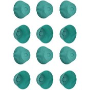 Resim Kitchen Design Lab 12'li Silikon Mini Browni Muffin Cupcake Kek Kalıbı Yeşil 