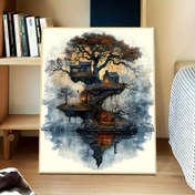 Resim Yetişkinler için Kendin Yap Sayılarla Boyama Seti - 40.64x50.8cm Büyük Ağaç Tasarımı, Akrilik Tuval Boyama Seti, Çerçevesiz Duvar Sanatı Dekoru 