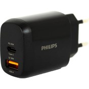 Resim Philips DLP4326CB USB-A ve USB-C 20W PD Hızlı Şarj Adaptörü 