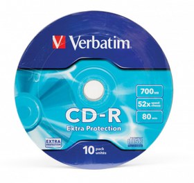 Resim Verbatim CD-R 52X 700MB 10 Pack Wrap Extra 