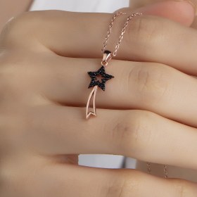 Resim Gümüş Vadisi Kadın Orjinal 925 Ayar Gümüş Zirkon Taşlı Kuyruklu Yıldız Model Kolye 