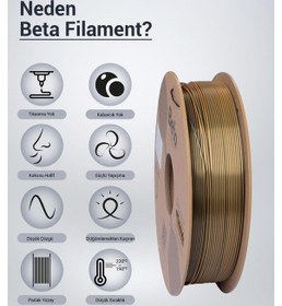 Resim Beta Pla-mystic Silk Filament Red Gold Black 