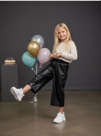 Resim Zekids Kız Çocuk Deri Pantolon-16482 Siyah 