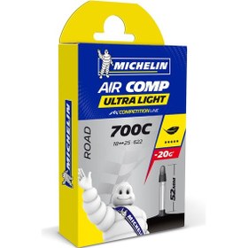 Resim Michelin Air Comp Ultralight 700x18-25 Presta İç Lastik 