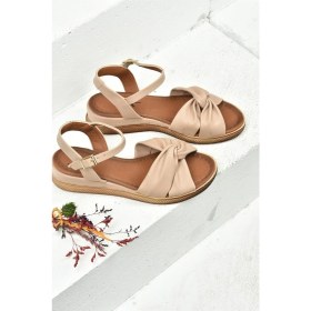 Resim Fox Shoes Ten/Taba Dolgu Topuklu Kadın Sandalet K674300409 