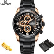 Resim Hanyang Rgb-Box Navıforce Mizaç Erkekler Lüks Moda Tasarımı Altın Erkek Saatler Çok Fonksiyonlu Aydınlık Kuvars Erkek Kol Saati Relogio Masculino (Yurt Dışından) 