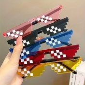 Resim 5 Adet Retro Piksel Oyun Gözlüğü - Canlı Renk Kombinasyonlarına Sahip 8-Bit Arkada Stili Parti Aksesuarları, Hafif Plastik Komik Fotoğraf Aksesuarları Kostüm Partileri, Karnavallar ve Bekar Geceleri İçin (Pil Gerekmez), Karnaval Gözlükleri | Trend Parti Gözlükleri 