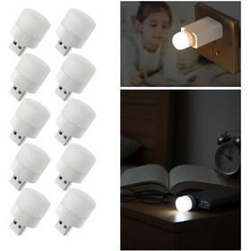 Resim Sanec Usb Mini Top Led 10 Lu Aydınlatma Beyaz Işıklı Gece Lambası, Enerji Tasarruflu Mikro Led Işıklar Çok Renkli 