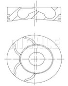 Resim MAHLE 0220104 Piston + Segman 1.00 26 Pim 76 Mm ( Renault : Kangoo - Clio 1.5D K9k ) (WR429259) 