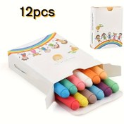 Resim 12 adet / 24 adet Tozsuz Su Çözünebilir Tebeşir, Renkli Tebeşir, Boyama ve Grafiti Ev Kullanımı Tebeşiri, Tozsuz, Oval Şekil, Geniş Başlık, Öğretmenler ve Grafiti Sanatçıları için Uygun 