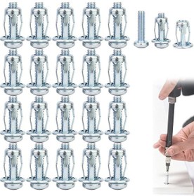Resim Folinda 20 Adet Çinko Kaplı Çelik Genişletici Somun Seti M4 20 - Dıy Ve Konstrüksiyon Projeleri İçin Sabitleme Çözümü 