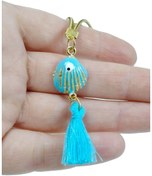 Resim biuti Mavi Deniz Kabuğu Nazar Boncuğu Araba Dikiz Ayna Süsü El Yapımı Aksesuar, Yeni Araba Hediyesi 