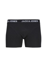 Resim Jack & Jones Erkek 3'lü Düz Renk Boxer Paketi Black Siyah 