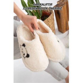 Resim Kadın Ev Terliği Peluş Terlik Çeyiz ve Bohça Terliği Ses Yapmaz Kalın Taban 
