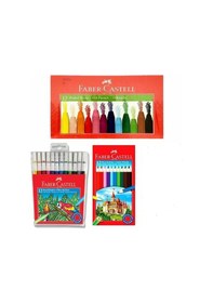 Resim 3 Lü Boyama Seti - 12'li Kuruboya 12'li Keçeli Kalem 12'li Pastel Karışık 