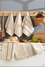 Resim Mira Home 6 lı El Yüz Mutfak Havlusu Seti Sophia 30 X 50 Cm (Bej) 