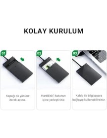 Resim USB 3.0 Type-C 2.5" Inch Sata SSD Hard Disk Kutusu 