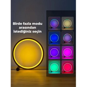 Resim Akıllı Rgb Masaüstü Ortam Işığı App Kumanda Kontrollü Atmosfer Dekorasyon Işıklandırma 