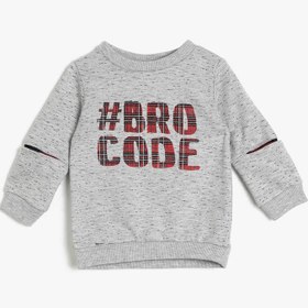 Resim Erkek Bebek Baskılı Sweatshirt Uzun Kollu 