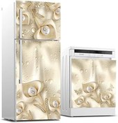 Resim Roses Store Buzdolabı Ve Bulaşık Makinası Beyaz Eşya Sticker Kaplama 3D Çiçek Ağacı 