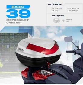 Resim Wogen 39 Litre Basic Motosiklet Çantası - Beyaz 1407 005 Beyaz 