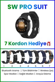 Resim SEYUTECH Sw Pro Suit Akıllı Saat 7 Kordon ve Bluetooth Kulaklık Hediyeli 