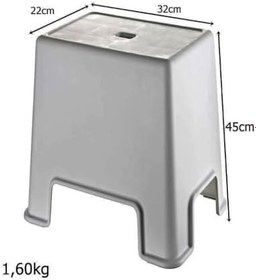 Resim Geseus Banyo Taburesi Büyük Boy Çok amaçlı Tabure Gri CLK-481 