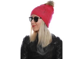 Resim Mykonsept Lüx Ponponlu Bayan Taşlı Bere Pembe 