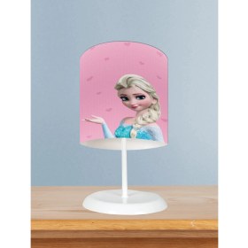 Resim Mekta Home Bebek ve Çocuk Odası Pembe Elsa Desenli Abajur 