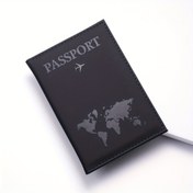 Resim PU Basit Pasaport Tutucu Pasaport Koruma Kılıfı Seyahat Pasaportu Kimlik Kredi Kartı Kapak Tutucu 