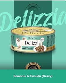 Resim Reflex Plus Delizzia Yetişkin Somonlu-tavuklu Gravy Kedi Maması 6x85 Gram 