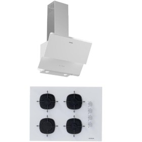 Resim Silverline 2'li Beyaz Cam Ankastre Set 3490 Oslo -Cs5665w01 65cm Cam Ocak 