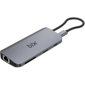 Resim Bix Bx10hb-pro Type-c Kart Okuyucu 4k Hdmı Ethernet Usb Pd Dönüştürücü 